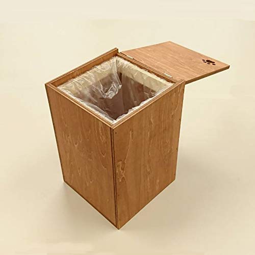 Amazon.co.jp: 木製フタ付きゴミ箱【猫のイタズラ・誤食防止