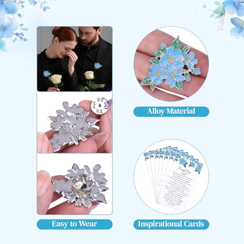 30 Sets Funeral Favors,Funeral remembrance pin, Forget Me Not Memorial Pins with Poem Cards, Bulk Sympathy Keepsakes for Guests, Customisable Tribute Gift4