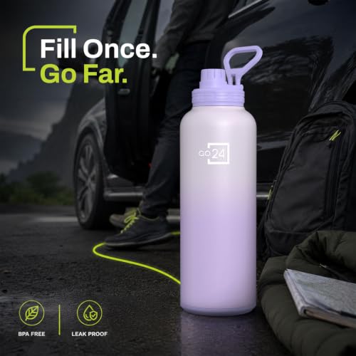Image of Hydromax 2 Litre Single Wall Stainless Steel Water Bottle - Purple | ISI Certified 304 Stainless Steel, BPA Free, Chugger Sipper Cap, Leakproof Lid, Loop Handle, Fridge Frendly