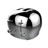 FUNKY Large Retro 4-slice Toaster, Extra Wide & Deep Slots, 6 Browning Levels, Frozen, Cancel and Reheat Function - Chrome