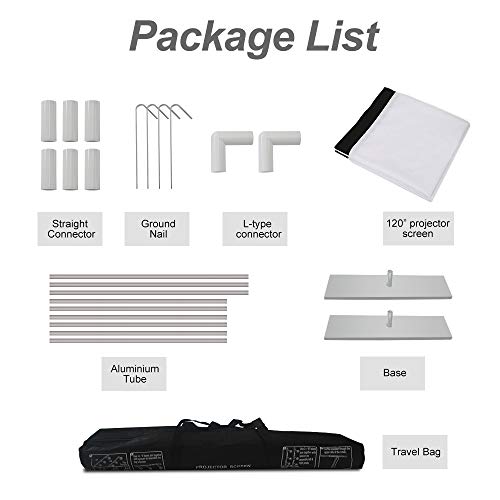 image for Abdtech Portable Outdoor Movie Screen, 120 inch 3D Projector Screen Fr