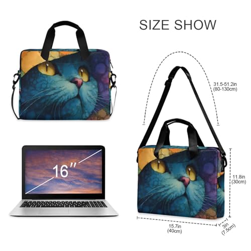 Maletín con Estampado de Gato Surreal para Laptop 13-16" miniatura 5