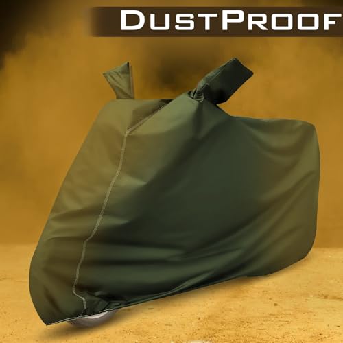 Image of Auto Hub Waterproof Bike Cover Compatible with TVS Apache RTR 160 Dustproof, UV Protection Two Wheeler Bike Apache 160 Cover - Green