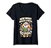 Womens Funny Santa Reading 67 Meme Tee Christmas Teacher Book Lover V-Neck T-Shirt