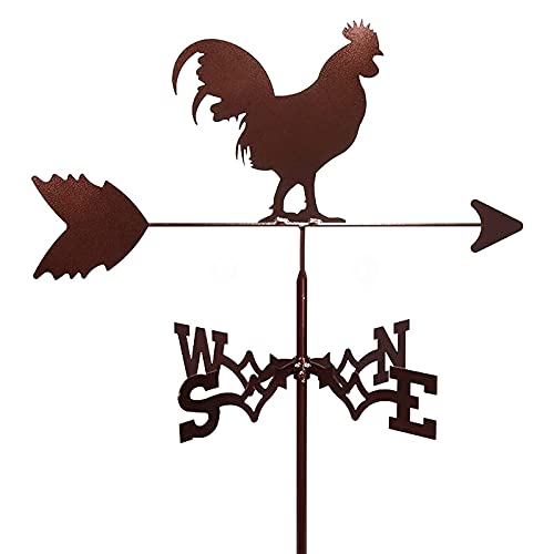 Girouette poulet en acier déco de jardin et indicateur de vent