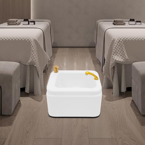 Bañera de pies acrílica para spa con masaje, blanca y dorada miniatura 7