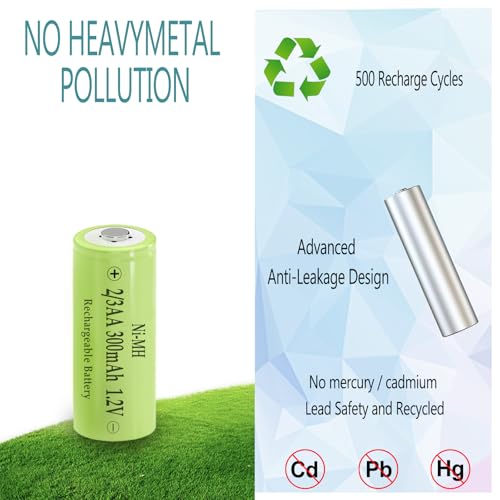Baterías recargables NiMH 2/3AA 300mAh 1.2V, pack 4 miniatura 6