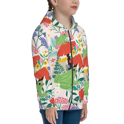 Mushroom and Frogs Kid Hoodies Boys Zip Up Sweatshirts Girls Pullover with Pocket4