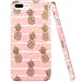 iPhone 7 Plus Case, iPhone 8 Plus Case, JAHOLAN Shiny Gold Pineapple Baby Pink Design Clear Bumper Matte TPU Soft Rubber Silicone Cover Phone Case for Apple iPhone 7 Plus / iPhone 8 Plus