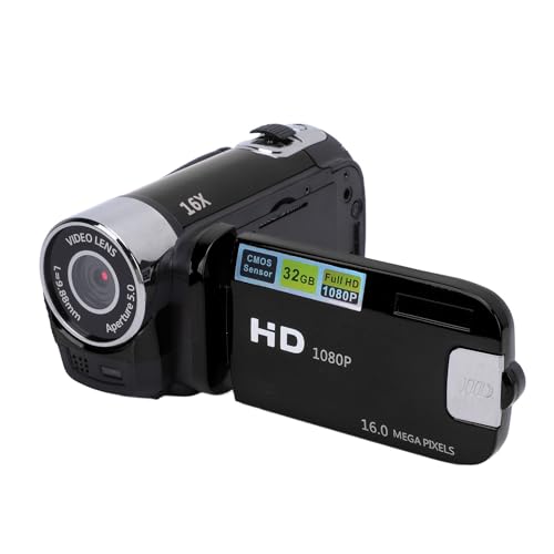 Caméra vlogging HD 1080P Fabater, appareil photo numérique 16MP avec carte mémoire 32Go