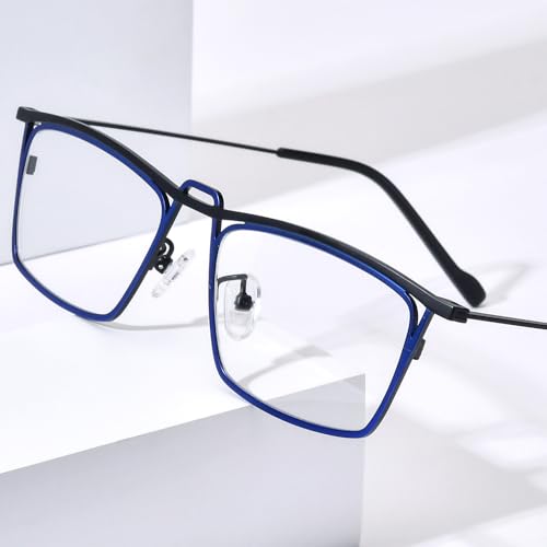 Image of FONEX Pure Titanium Glasses Frame Men Square Magnet Clip On Eyeglasses with Polarized Lens