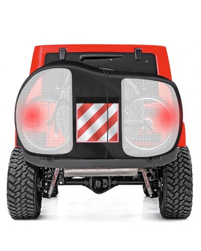 SUPAREE Funda Bicicleta Exterior 3 Bicis Funda para Bicicleta Coche Fundas Bici Transporte 420D Impermeable con PVC Película Transparente Luces Traseras Visibles