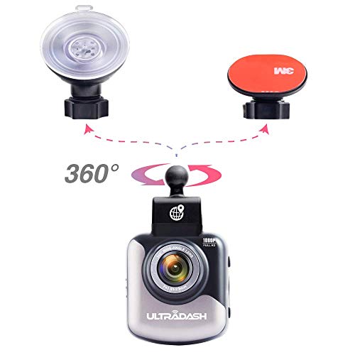 Image of Dash Cam UltraDash C1 GPS + 64GB High Endurance Micro SD Card Bundle - Magnetic Charging Mount, HDR High-end Night Image Sensor, F1.8 140 Degree Wide Angle Lens, G-Sensor, 2 inch LCD, Super Capacitor
