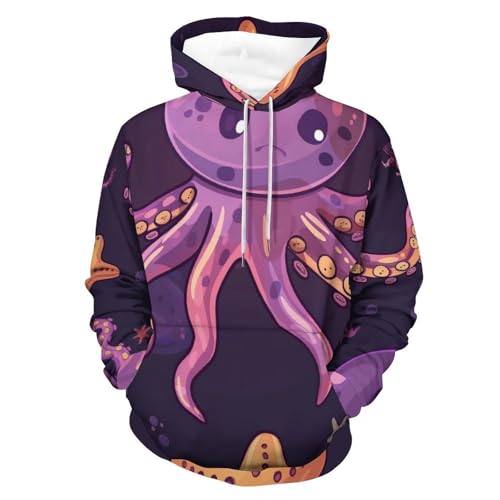 Sweatshirt poulpe violet idéal pour soirées fraîches et détente