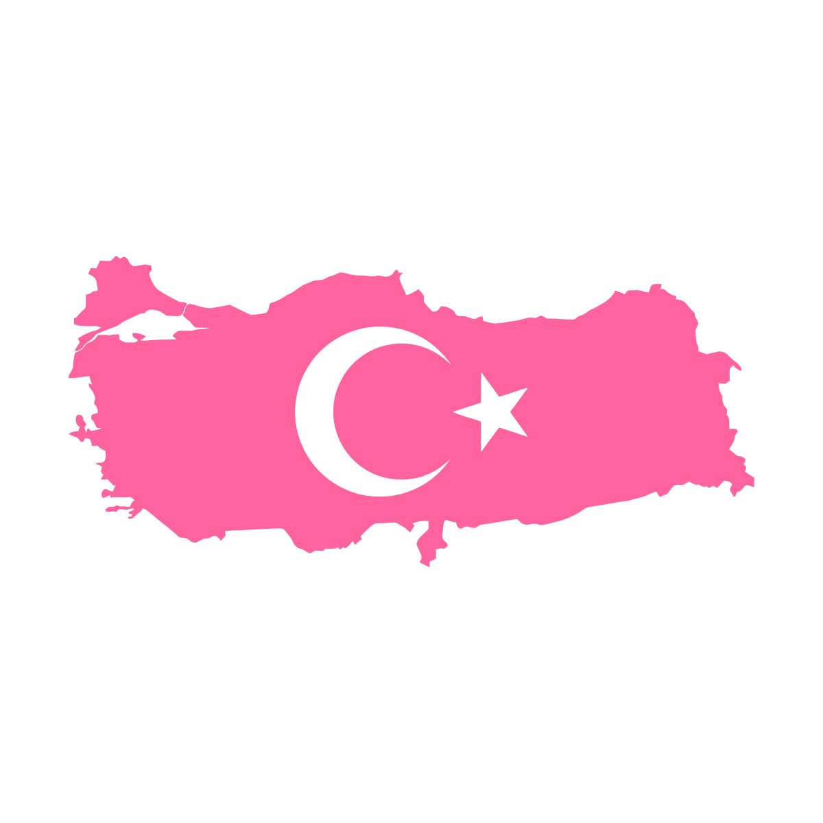Turkey Flag Map Wall Art Decal Flag Vinyl Sticker Home and School Decoration Wall Tattoo Bedroom Living Room Art Mural Extra Large - 57x124cm