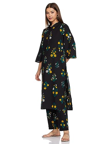 Image of Amazon Brand - Myx Women's Printed Kurta and Pant set in Cotton (Available in Plus Sizes)