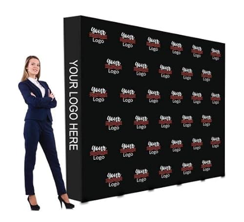 Bannerbuzz Fabric Pop Up Straight Display, Trade Show Display Backdrop Booth, Aluminum Pop Up Frame, Outdoor Business Advertising Stand, Only Hardware (10' X 8') #TOP1
