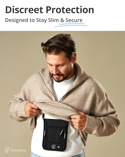 Premium Neck Wallet Travel Pouch and Passport Holder, RFID Protected, Fits Passport with cover. Passport Holder Neck For Men and Women2