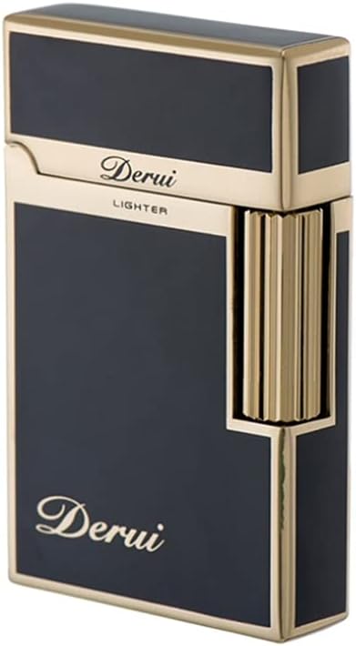 (Sold without Gas) Portable Lighter Butane Gas Refillable Soft Flame Lighter Gift (Gold)