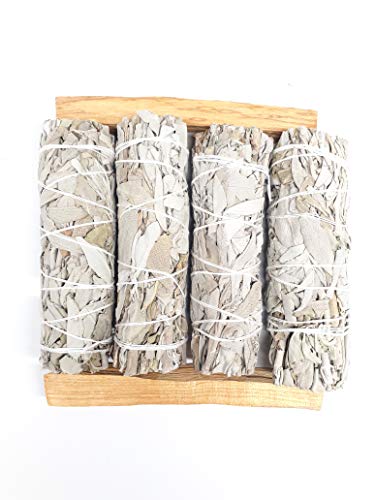 Premium california white sage smudge sticks - 4 bundles of 4 inch…