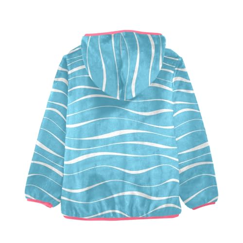 GuoChe Blue Sea Waves Boy Hooded Fleece Jacket2