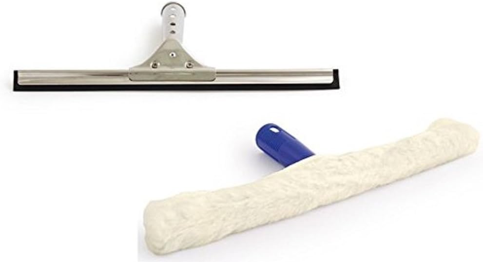 EQUIP247UKProfessional Window Cleaning Equipment Glass Rubber Stainless Steel 12" Squeegee Blade and 10" Applicator Cleaner