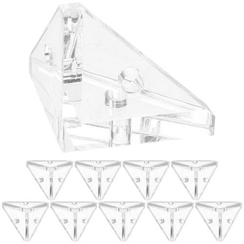 GETAJGHSD 10piezas Soportes para Baldas Acrílicos Transparentes con Tornillos de Soporte para Reparación de Muebles y Esquinas para Bricolaje y Fijación Segura