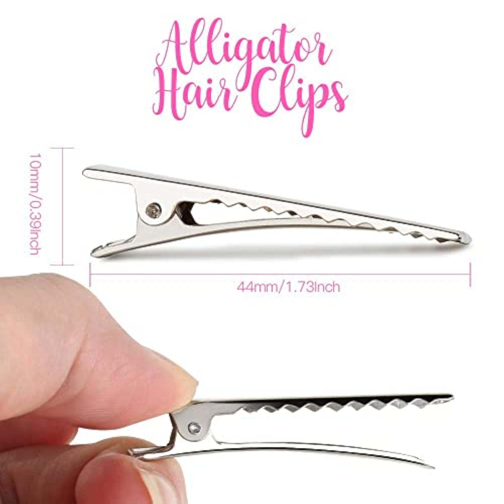 Mix Size Black Metal Hair Alligator Clips, Pack of 150