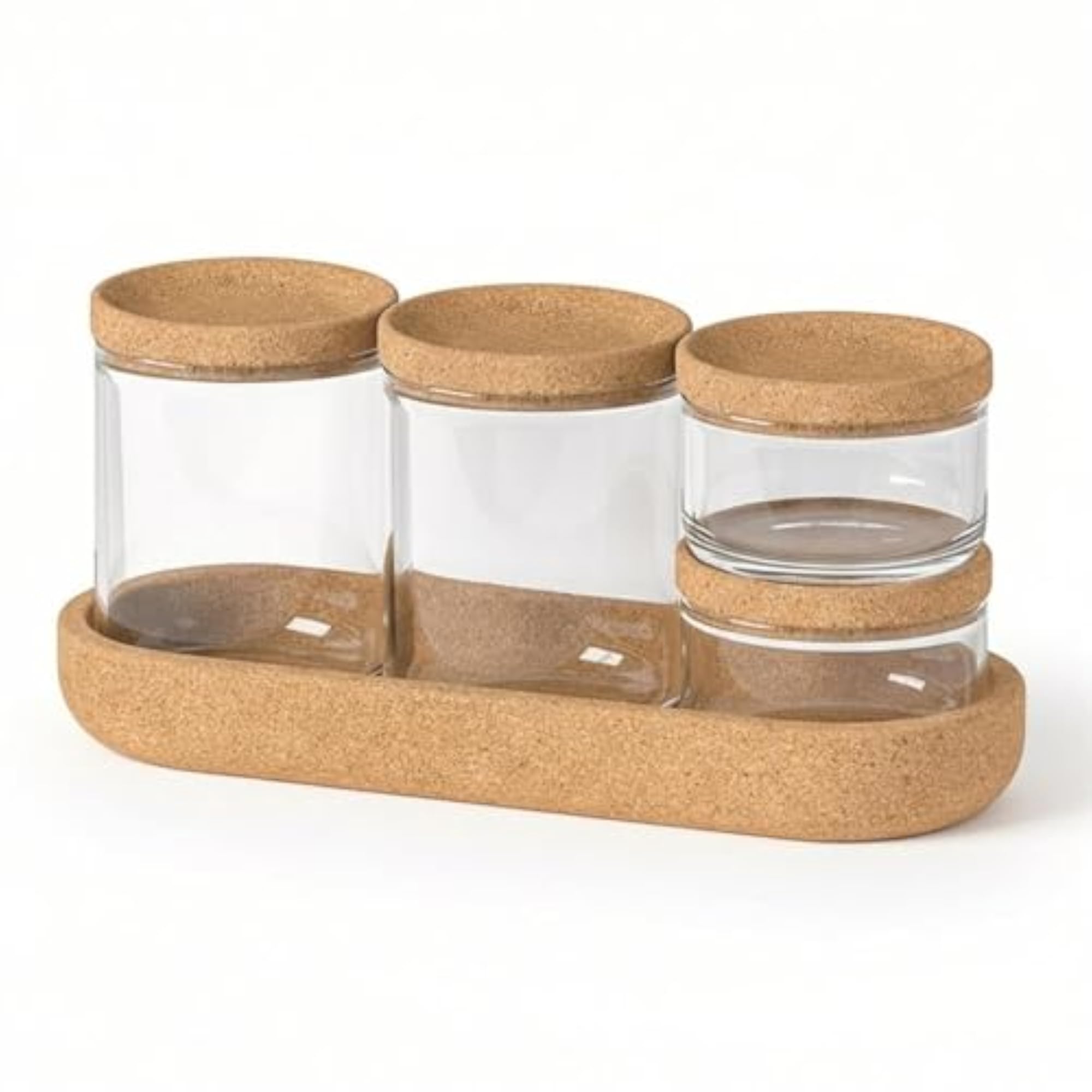 5 Piece Storage Jars with Lids for Makeup Organiser