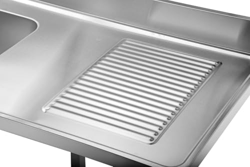 Plonge passage lave-vaisselle 2 bacs gauche table laverie inox Basic 16x6 - 3