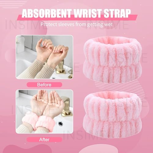 Image of INSIME Facial Spa Headband for Women | Stylish Makeup and Face Wash Hair Band With Wrist Towel | Beauty Skincare Hairband, 1 count (Pack of 1)