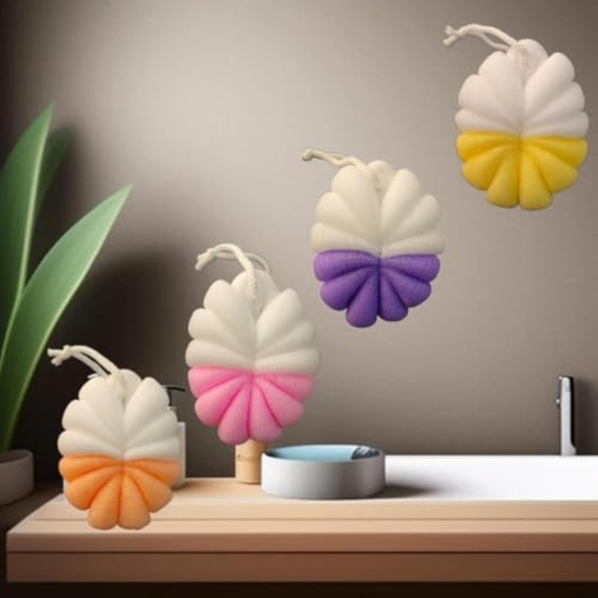 Soft Premium Loofah, Dual-Tone Exfoliating Bath Sponge
