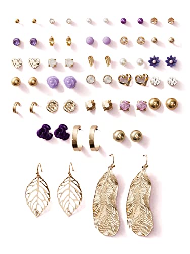 Shining Diva Fashion Latest pairs Earrings Combo Set Crystal Pearl Stud Earrings for Women, onesize, Metal, Cubic Zirconia
