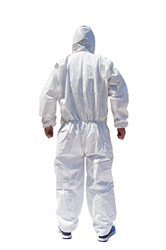 RAYGARD Disposable Coverall with Hood, Tear-Resistant, Latex-Free for Painting, Construction & Industrial Work (1, White, XX-Large)