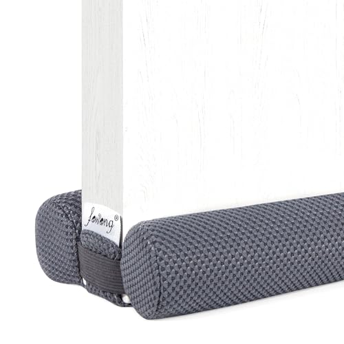 fowong Under Door Draught Excluder,88cm Double Side Draught Excluder for Bottom of Doors Under Door Seal Reduce Noise Draft Excluder Cushion Grey