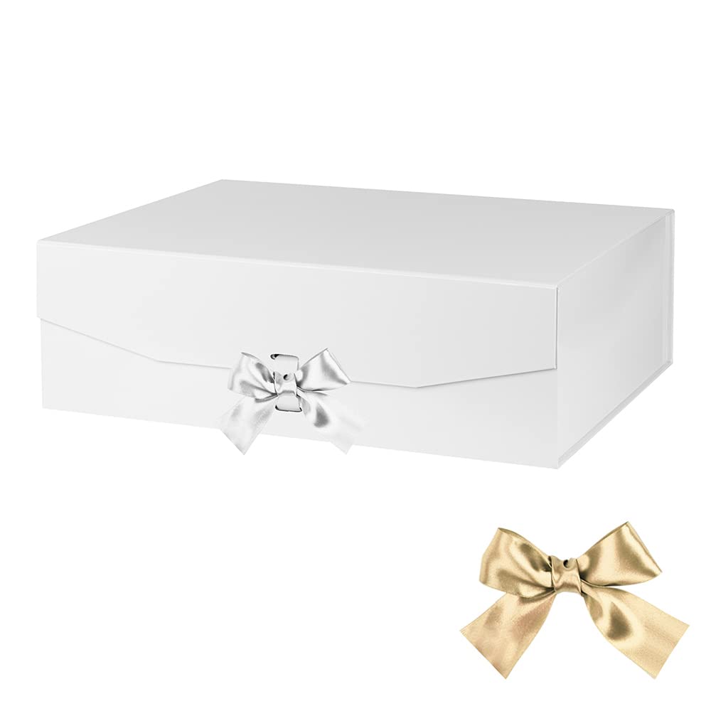 white box with ribbon tie