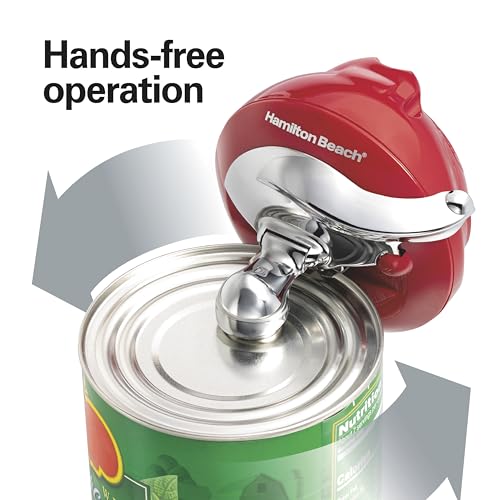 Hamilton Beach Walk 'n Cut Electric Can Opener for Kitchen, Use On Any Size, Automatic and Hand-Free, Cordless & Rechargeable, Easy Clean Removable Blade, Red (76506) - Image 3