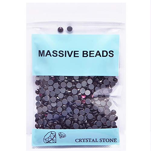 Image of 3000 Pieces Hot Fix Glass Flatback Rhinestones HotFix Round Crystal Gems (Amethyst, SS10)