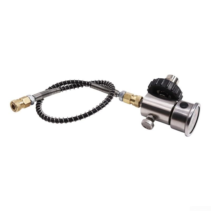Adattatore per manometro ad alta pressione da G5/8 a 7/8 con doppio display luminoso e tubo da 24 pollici per manutenzione bombola ARA (SFC040)