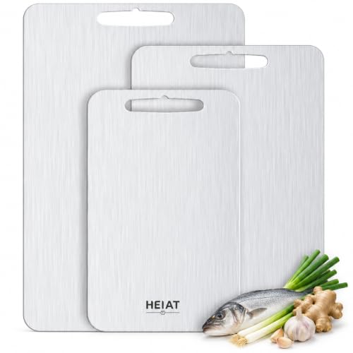 Image of Pure Titanium Cutting Board Set of 3, Titanium Cutting Boards for Kitchen,Dishwasher Safe