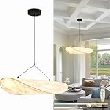 Wabi-sabi Pendelleuchte Weiße Dimmbar Hängelampe mit Fernbedienung Nordic Stoff Lampenschirm Modern Kreatives Hängeleuchte Höhenverstellbar Deckenlampe Für Wohnzimmer Schlafzimmer Flur Lampe (Ø50cm)