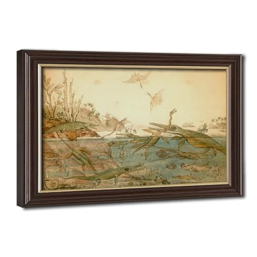 Illustration Duria Antiquior de Henry De La Beche 1830 - Impression sur Toile Déco 50,8 cm