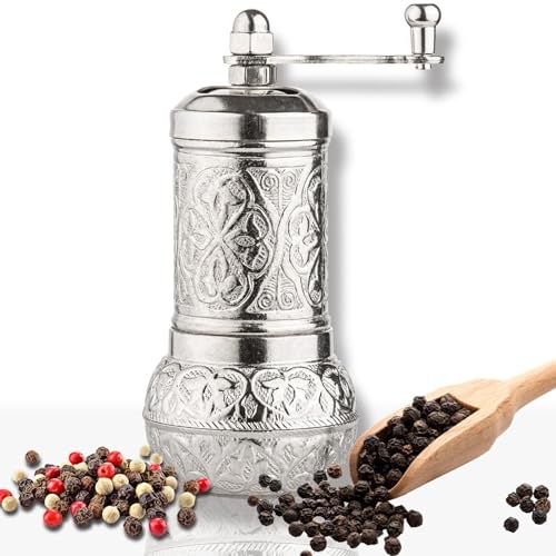 Salt and Black Pepper Grinder, Refillable Spice Grinder, Vintage Turkish