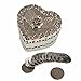 Filipino Wedding Coins Arras, Silver Metal Heart Arras with 13pcs Philippine 1 Peso Coins for Filipino Catholic Wedding Ceremony