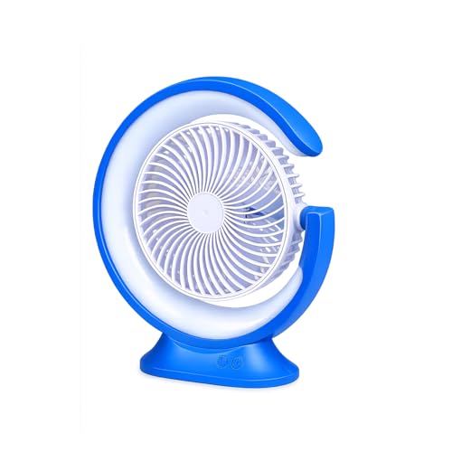 Image of Luker AVENTUS Rechargeable Table Fan Portable 5W Fan with 3Speed Control Up to 1800RPM USB Type-C Charging Silent 5hr Runtime 3LED Color Mode 150mm Airflow for Home Office Desk (New Launch, 1yr Wrnty)