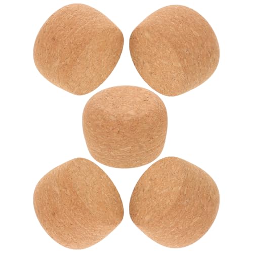Hemobllo Tapones de Corcho de Madera Redondos 5 Piezas Tapones Reutilizables Herméticos para Botellas de Vino y Bebidas Sellado Seguro para Almacenamiento Diario