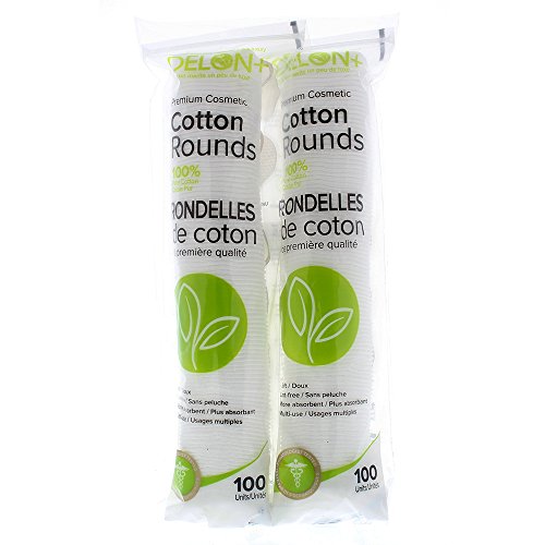 Delon Premium Cosmetic Cotton Rounds, 200 Count #TOP1