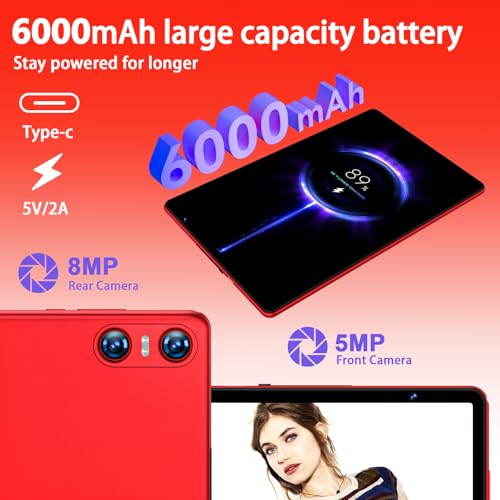 Skyegg 2409191622 Android 14 Tablet Newest 10.1 Inch Tablets,20Gb Ram 128Gb Rom 1Tb Expand,Octa-Core Processor,Dual Camera,Wifi 6,Bluetooth 5.0,6000Mah Long Battery Life thumb #5