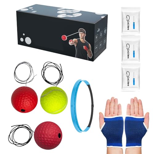 Balle de boxe avec bandeau et bandages mains pour entraînement débutant