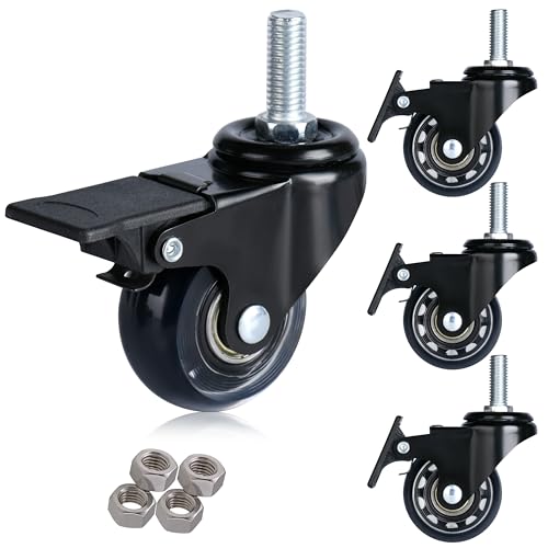 Roulettes de bureau M10 anti-rayures pour remplacer les roues bloquées x4